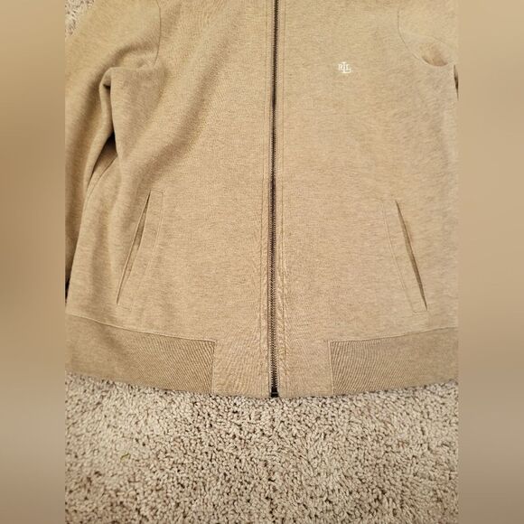 Lauren Ralph Lauren Zip Sweatshirt Size PM Tan/ Brown/Beige - Picture 14 of 14
